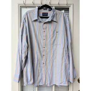 Manhattan Sport Vintage Button Up Shirt 100% Cotton Blue, 3XL